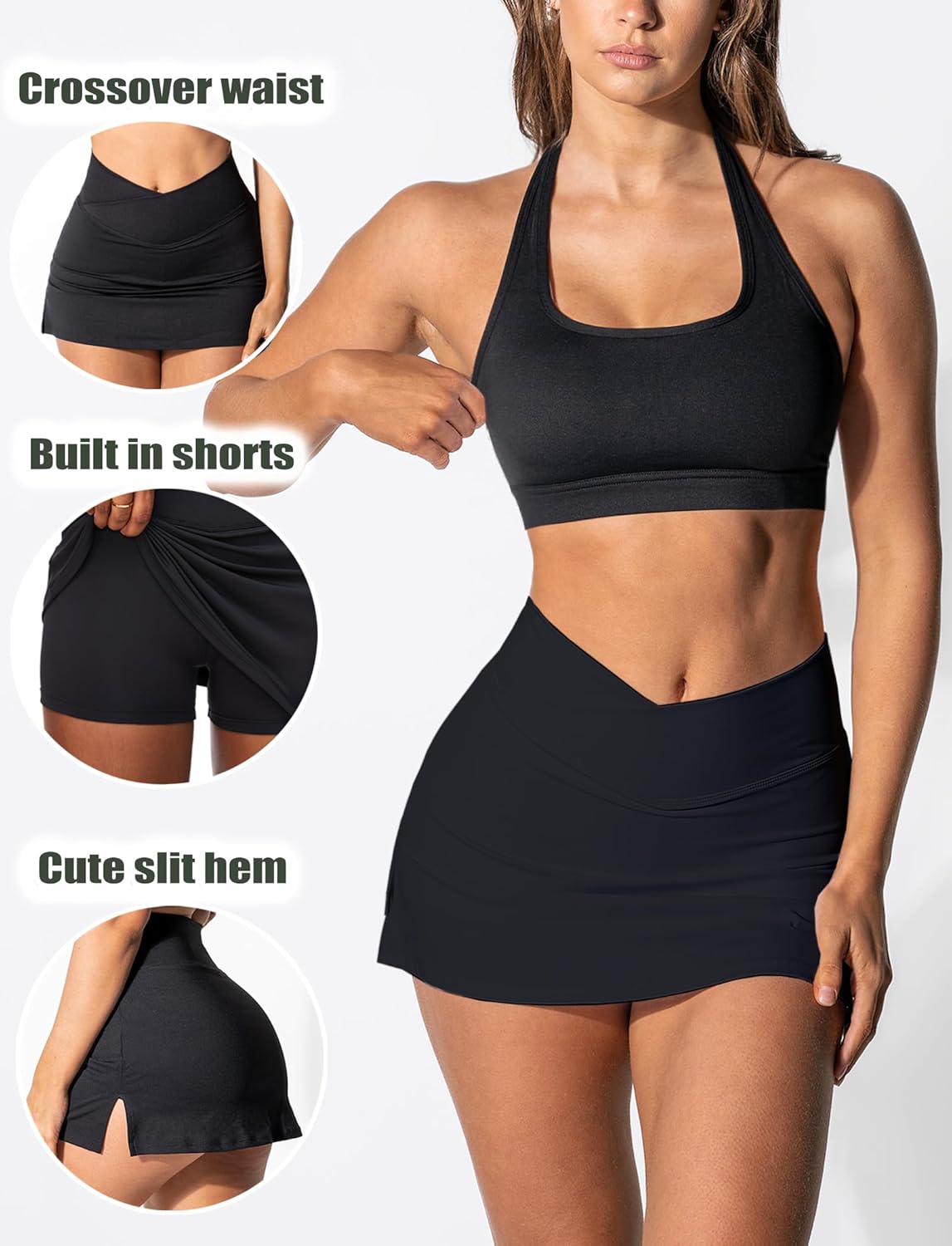 OZICERD High Waisted Golf Skort Tennis Skirt for Women Bodycon Mini Skirt Short Pickleball Athletic Skirt with Shorts - Image 4
