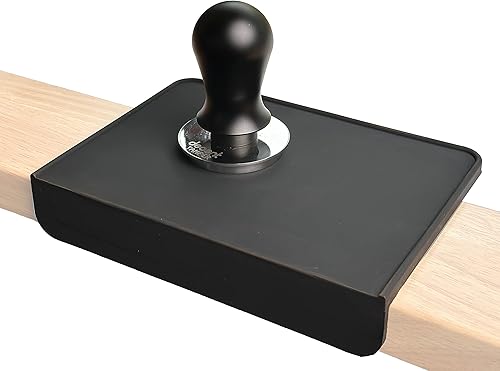 Tapete de silicona negra de grado alimenticio de 8 x 6 pulgadas, estación de café, accesorio de expreso, impermeable y resistente al calor (negro)