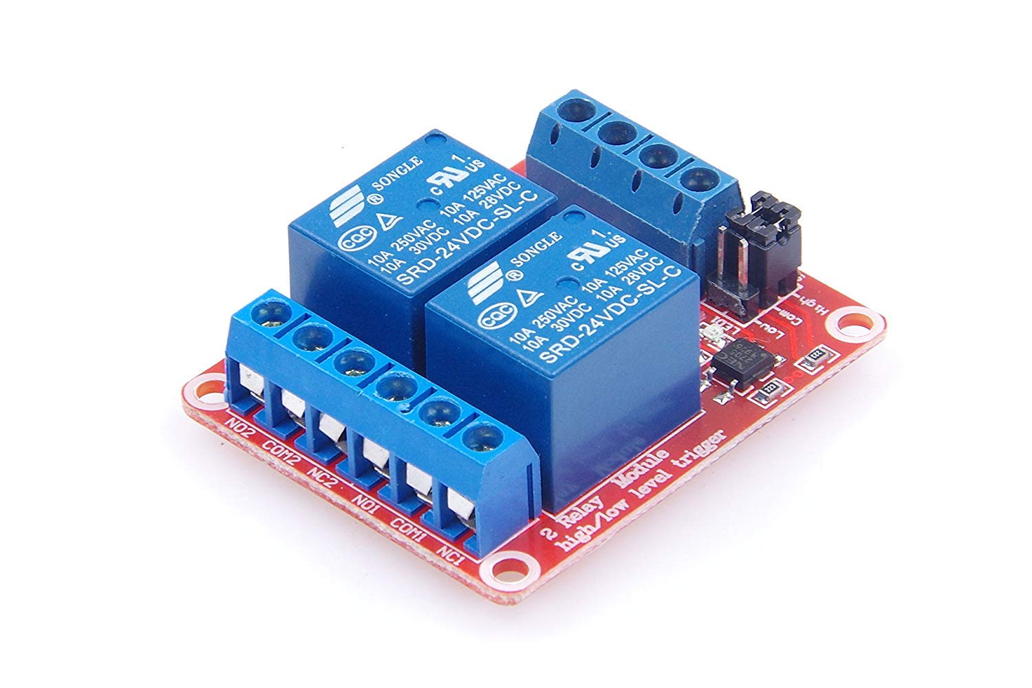 4 Moduli Relè 2 Canali 5V Con Optoaccoppiatore - Trigger Alto/Basso, LED Indicatori Per Arduino E Progetti Elettronici - Foto 2