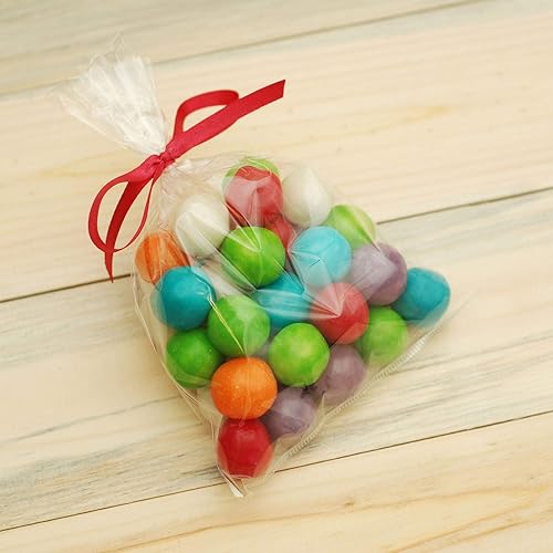 Miniatura 53 de Morepack Bolsas de celofán para golosinas, 200 bolsas transparentes de 3 x 5 pulgadas con lazos giratorios
