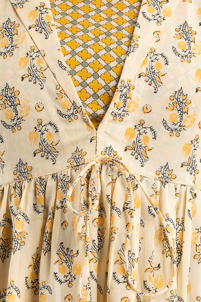 Image of feranoid Women's Cotton Floral Printed Short Kurti Tunic Top