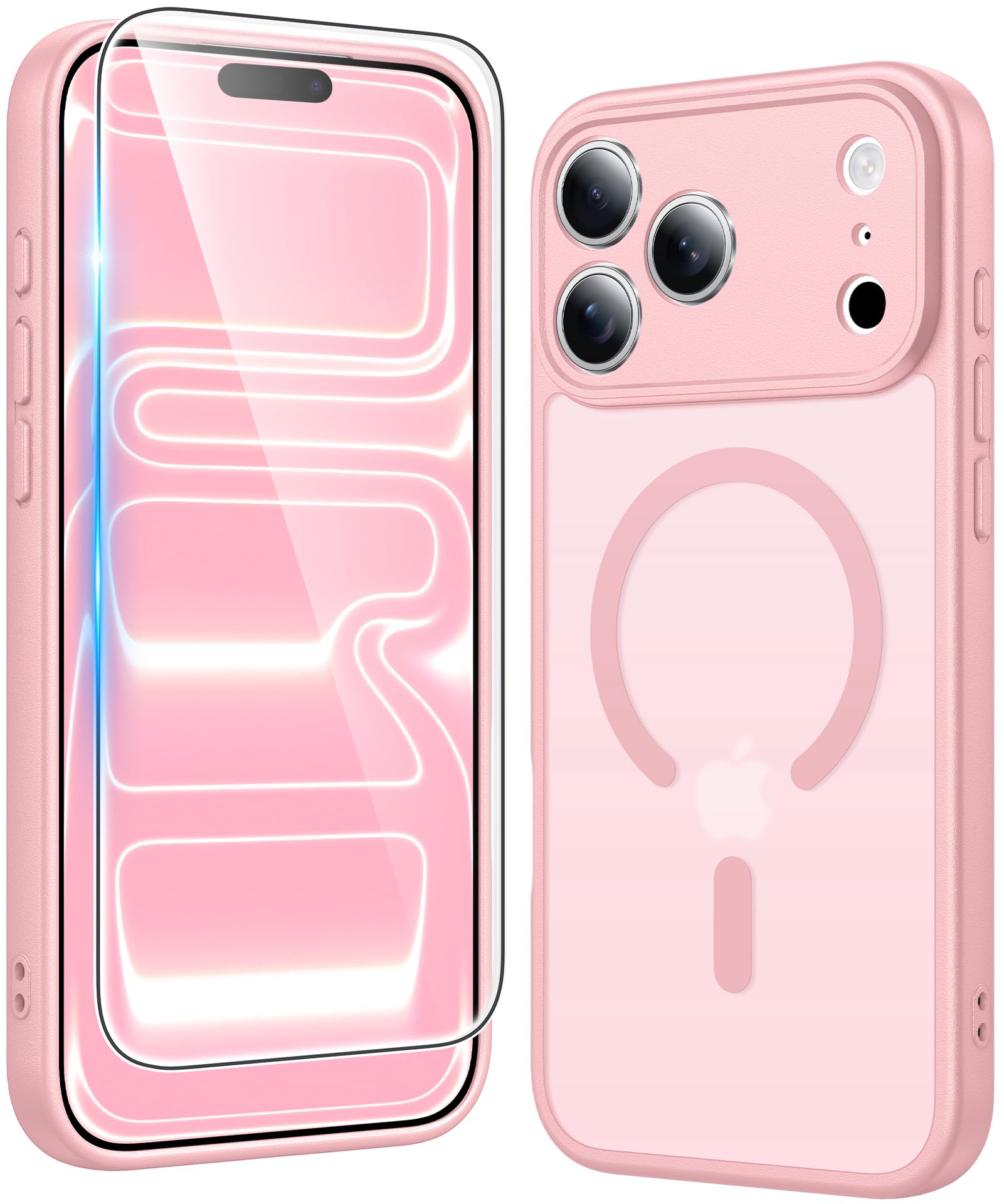 FNTCASE for iPhone 17 Pro-Max Case Compatible with Magsafe Matte Phonecase | Screen Protector, Military Grade Drop Protection, Slim Magnetic Phone Cases, Shockproof Bumper, Translucent Cell Cover