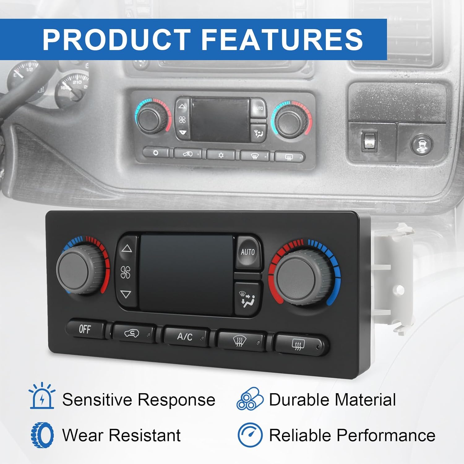 A/C Heater Climate Control Module Compatible with 2003-2004 Chevrolet Silverado 1500/2500/3500,Cadillac Escalade ESV/EXT,GMC Sierra 1500/2500/3500 Yukon XL 1500/XL 2500 Replace#15105215 10367042