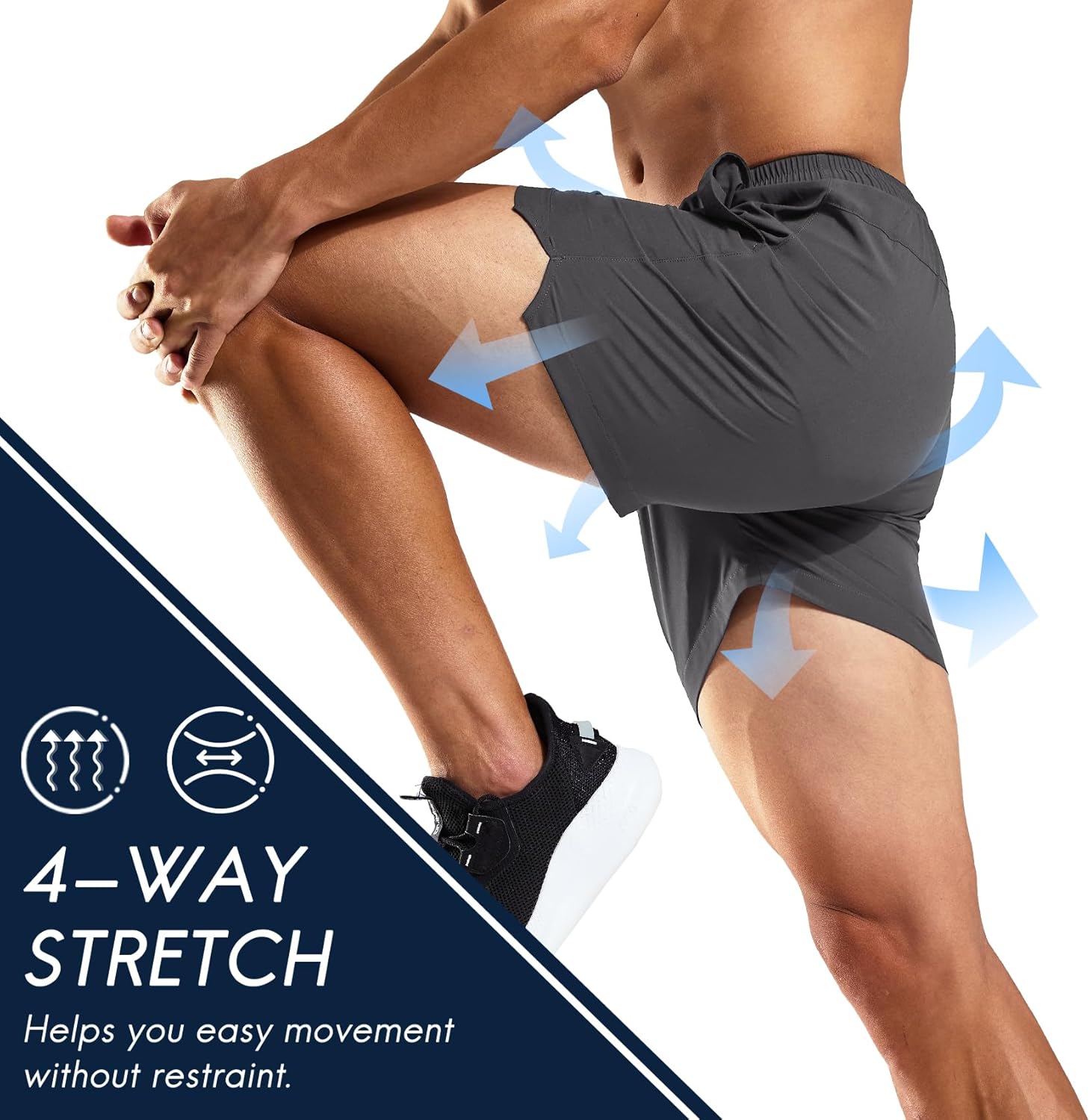 Haimont 5 Inch Mens Dry Fit Running Athletic Shorts with Pockets, Water Resistant Lightweight Quick Dry Gym Workout Shorts - Image 3