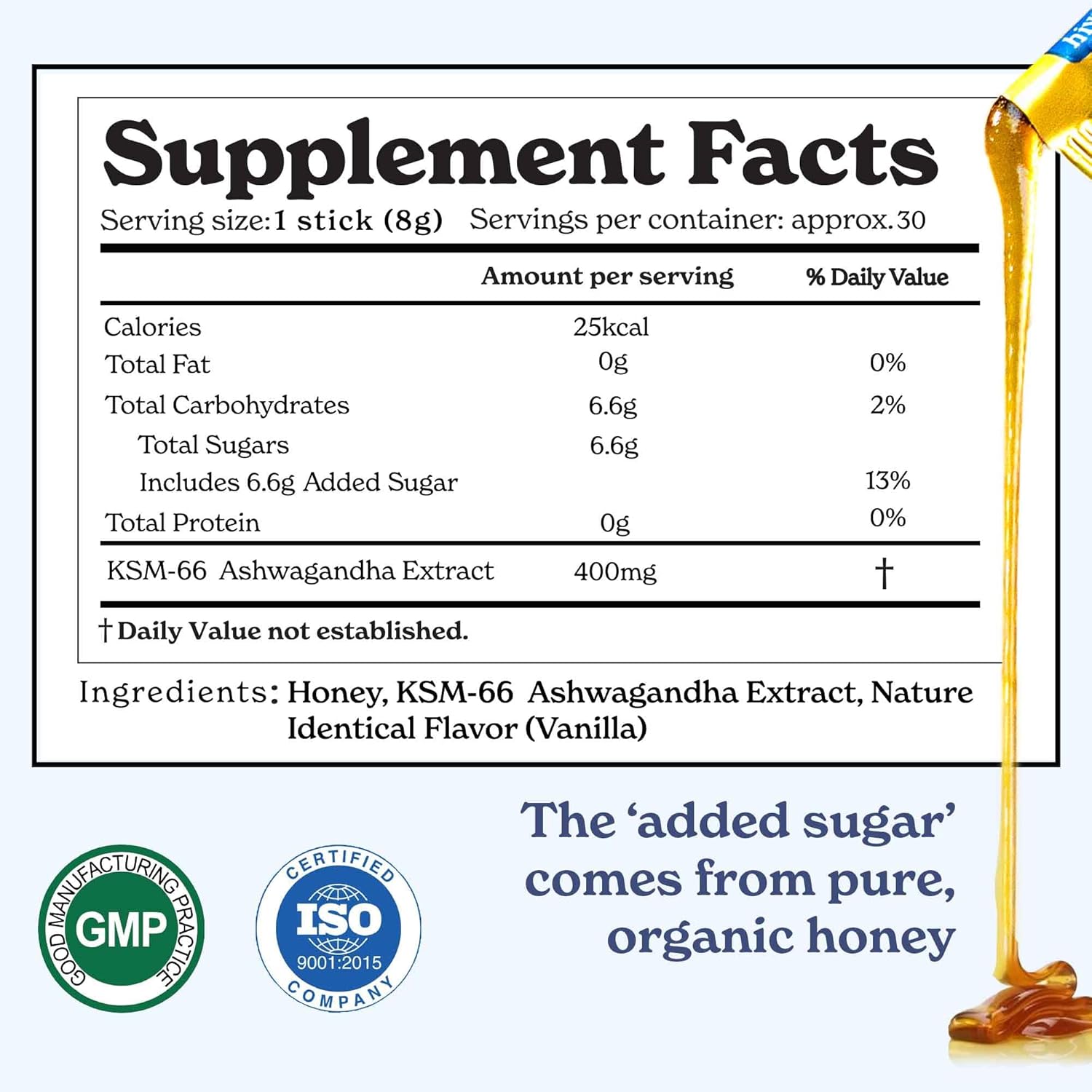 Better Alt KSM 66 Ashwagandha Honey Sticks |Organic Multiflora Himalayan Honey | Helps Promote Relaxation, Focus |1 Month Dietary Supplement