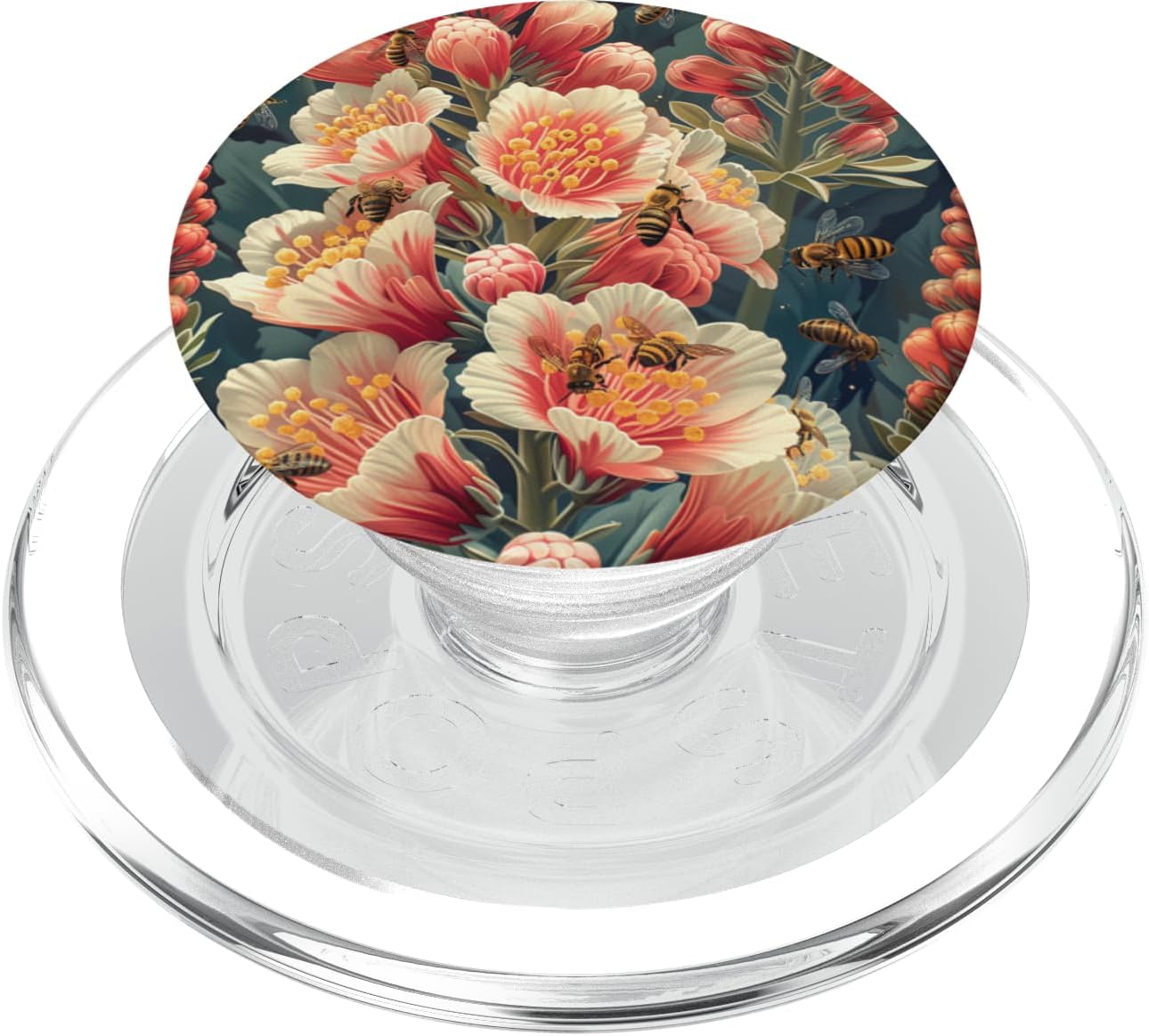 Coral Bells Flower Blooming With Bees Around Graphic PopSockets MagSafe PopGrip for iPhone