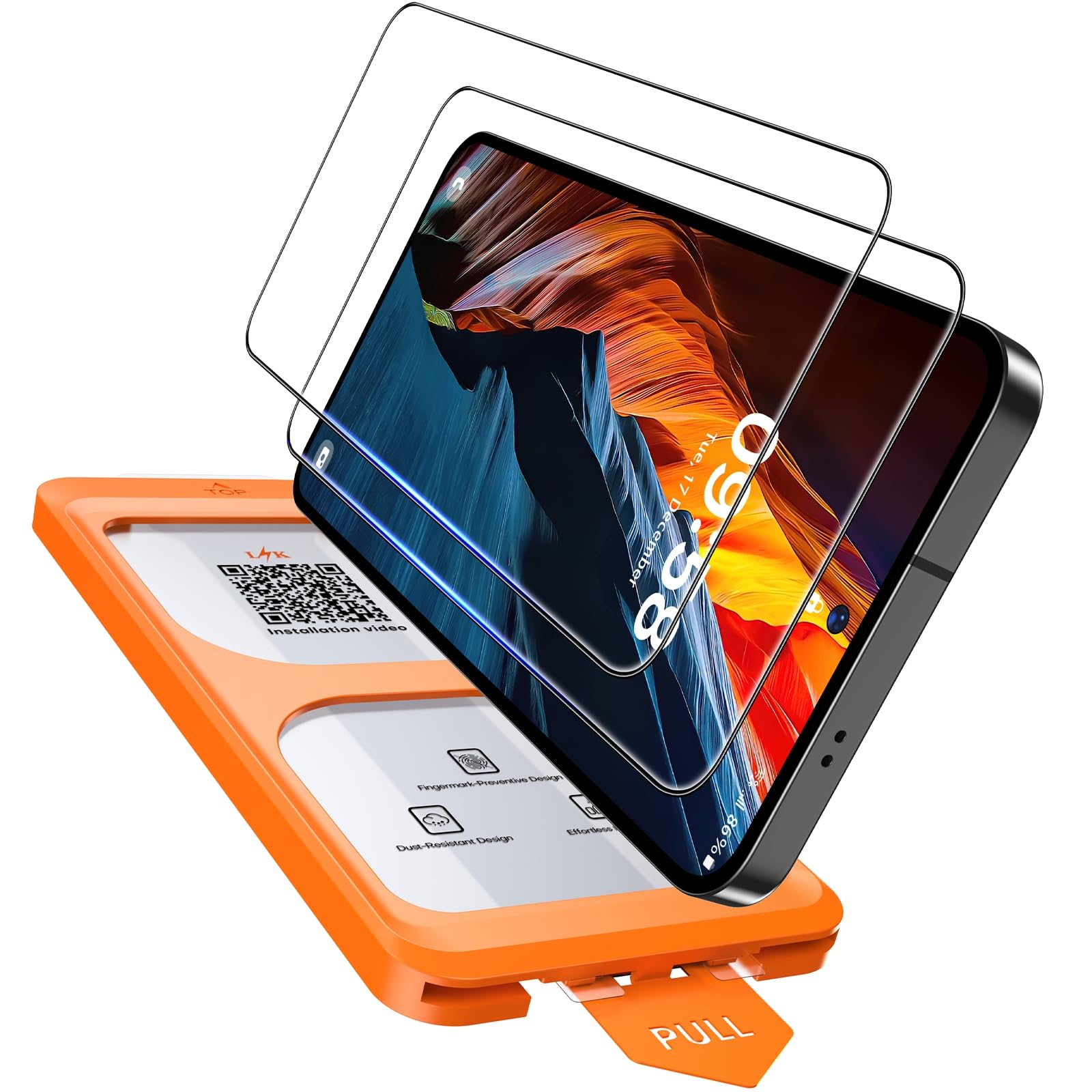 LϟK [2 Pack] for Samsung Galaxy S25 Screen Protector Tempered Glass + Dusting-Install Frame [Mil-Grade Drop Proof ] Touch Sensitive 0 Bubbles HD Film