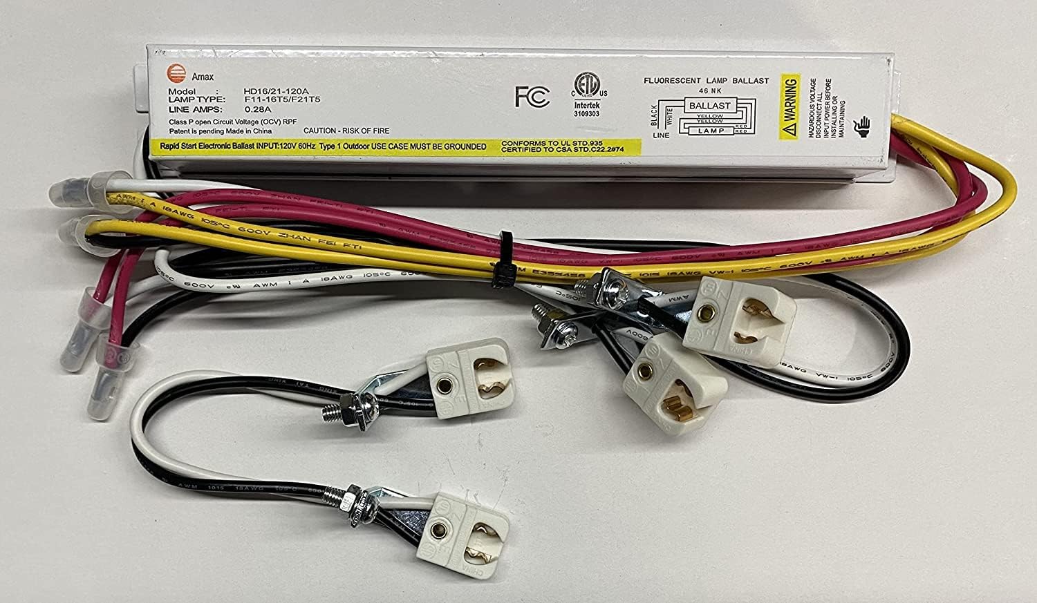 Electronic Ballast for F8T5, F11T5, F13T5, F14T5, F21T5 Fluorescent Lamp - HD16/21-120A