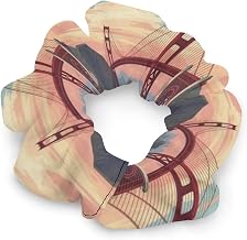 Colors Elastic Hair Bands Fashion Sleeping Scrunchie Soft Ropes Ponytail Holder (Golden Gate Bridge San Francisco California)