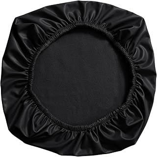 predolo Fundas de Asiento para Silla de Escritorio de Oficina, Fundas Elásticas Resistentes Al Agua para Cojín de Asiento de Silla de Ordenador, Negro, Individual