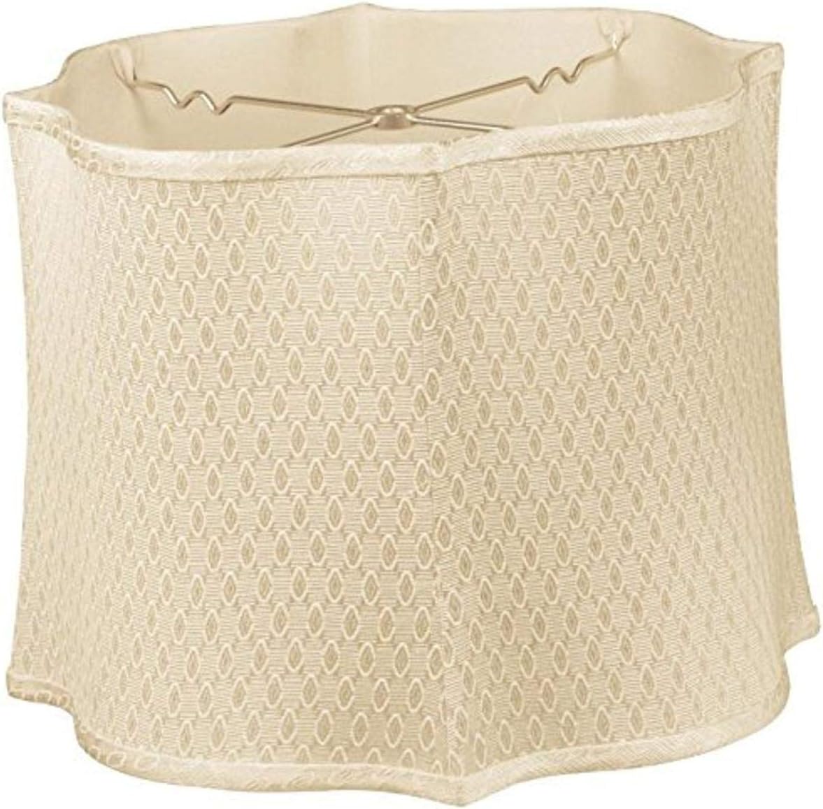 Royal Designs Fancy Scalloped Square Designer Lamp Shade, Beige, 13 x 14 x 10.5