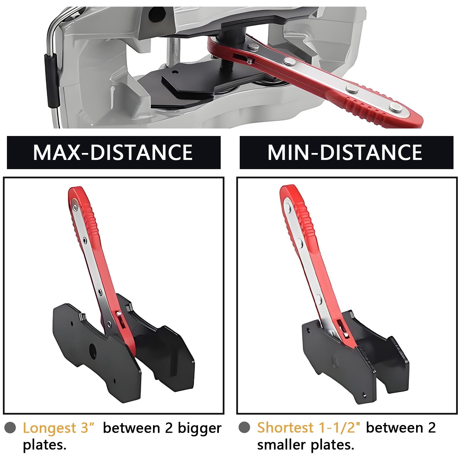 Pressa Pinza Freno A Cricchetto,Girevole A 360 Gradi Pinza Freno Pressa Auto Cricchetto Tipo Freno,Pinza A Cricchetto Universale (Rosso)
