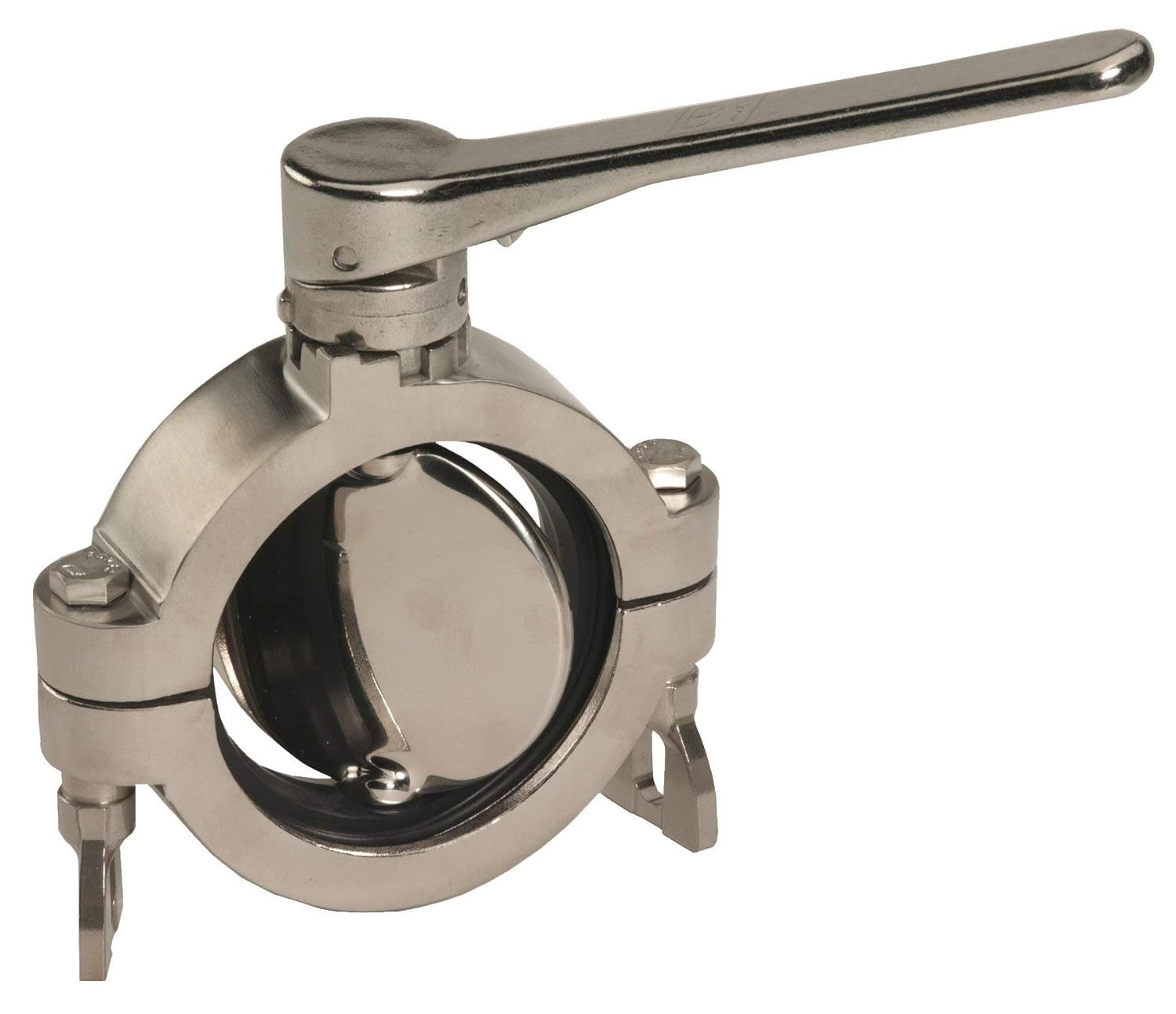 Dixon B5102E100-A Clamp Butterfly Valve, 316L with EPDM Seat, Standard Handle, 1"