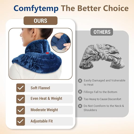 Comfytemp Microwave Heating Pad for Neck & Shoulders, 2.42 lb Weighted Wrap