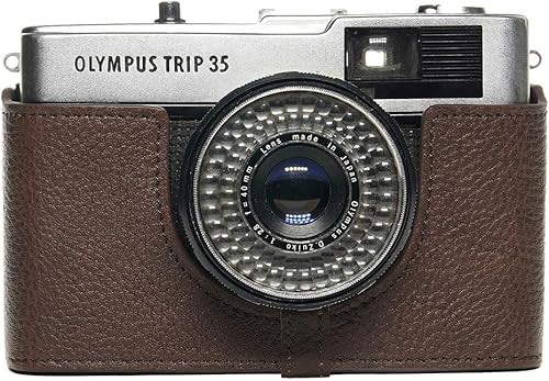 Vista 18 de Trip 35 - Funda de piel auténtica hecha a mano para cámara Olympus Trip 35 con correa de mano (negro)