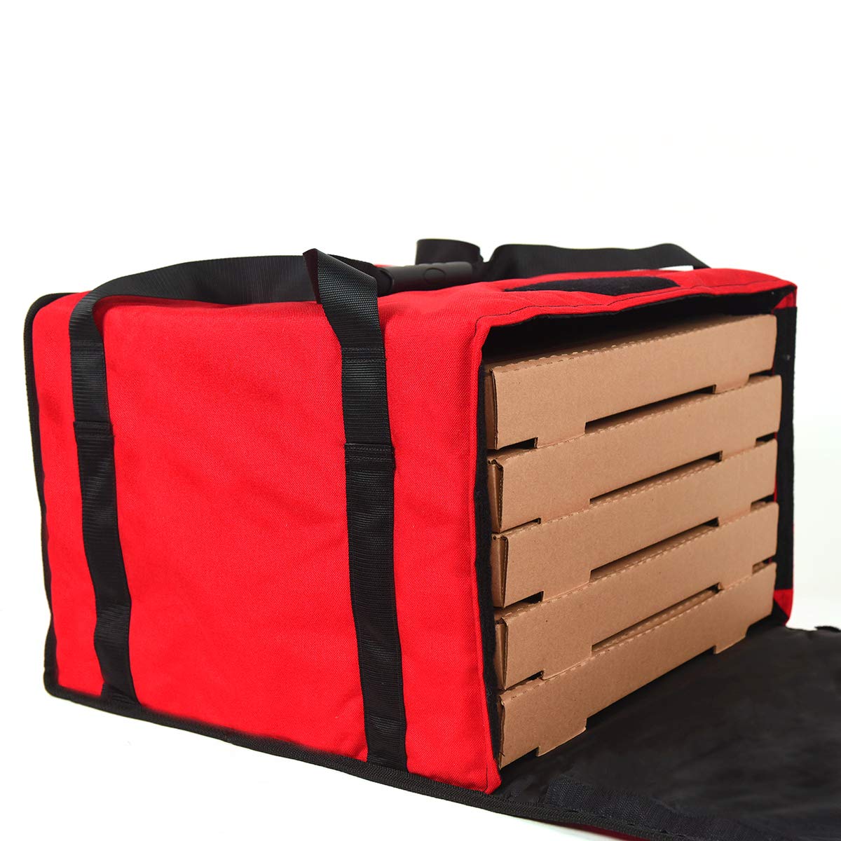 Heated Pizza Delivery System, 16" 5-Pie Bag, Red