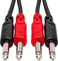 Vista 2 de Hosa CPP-201 Dual 14" TS a Dual 14" TS Cable de interconexión estéreo 14" 3.3 ft