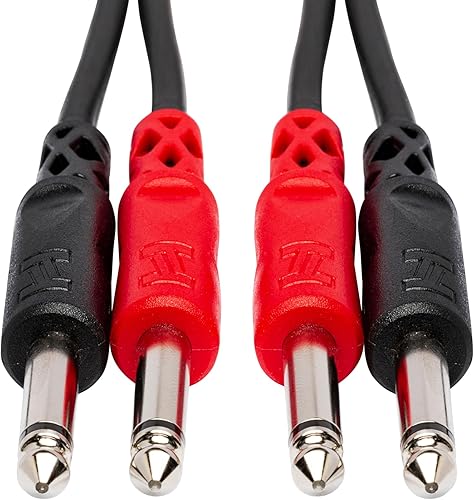 Miniatura 2 de Hosa CPP-201 Dual 14" TS a Dual 14" TS Cable de interconexión estéreo 14" 3.3 ft