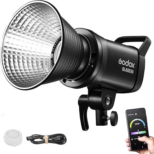 Godox SL60W LED luz de video CRITLCI 97+ COB Monolight Bowens Mount LED Iluminación de salida continua (2800-5600K bicolor, SL60, SL60iiD, SL60IIbi)