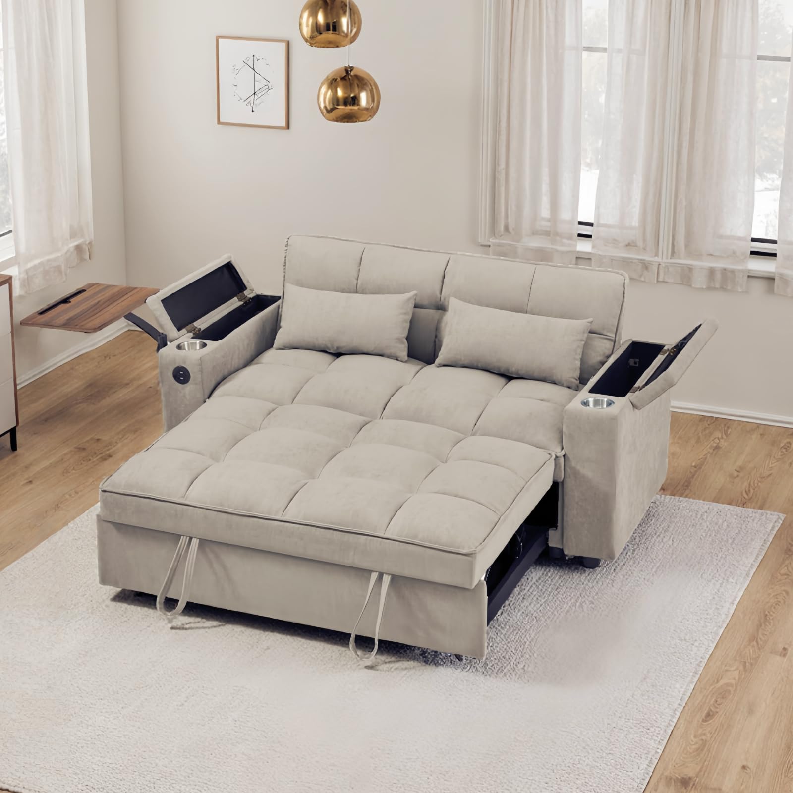 oaaktu Large Convertible Sleeper Sofa