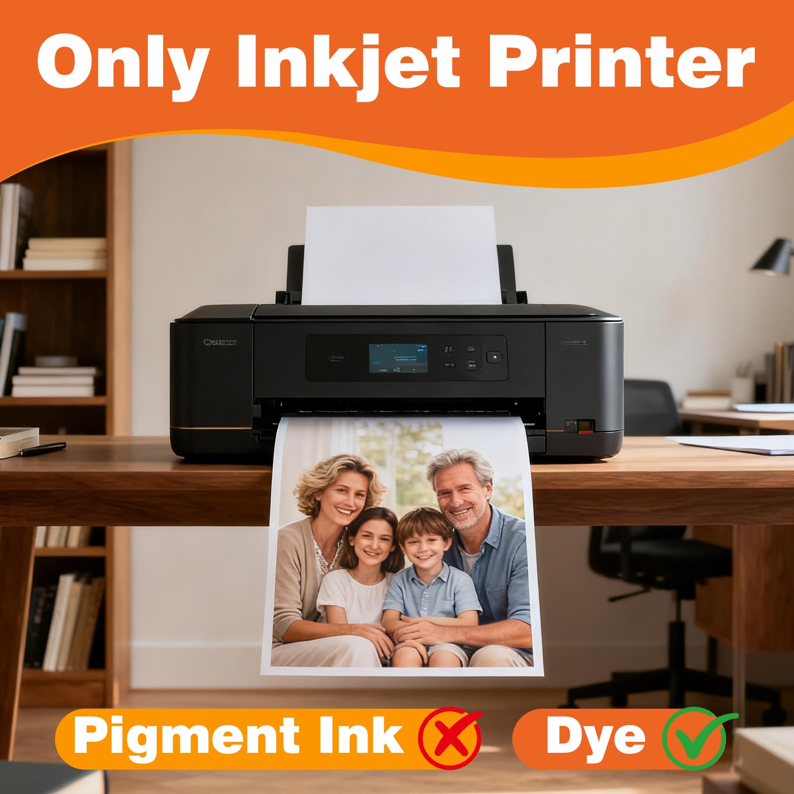 Uinkit 100 fogli di carta fotografica lucida double face, 27,9 x 35,6 cm, 24,5 kg per inchiostro colorato, 200 g/m², 27,9 x 35,6 cm, per stampanti a getto d'inchiostro