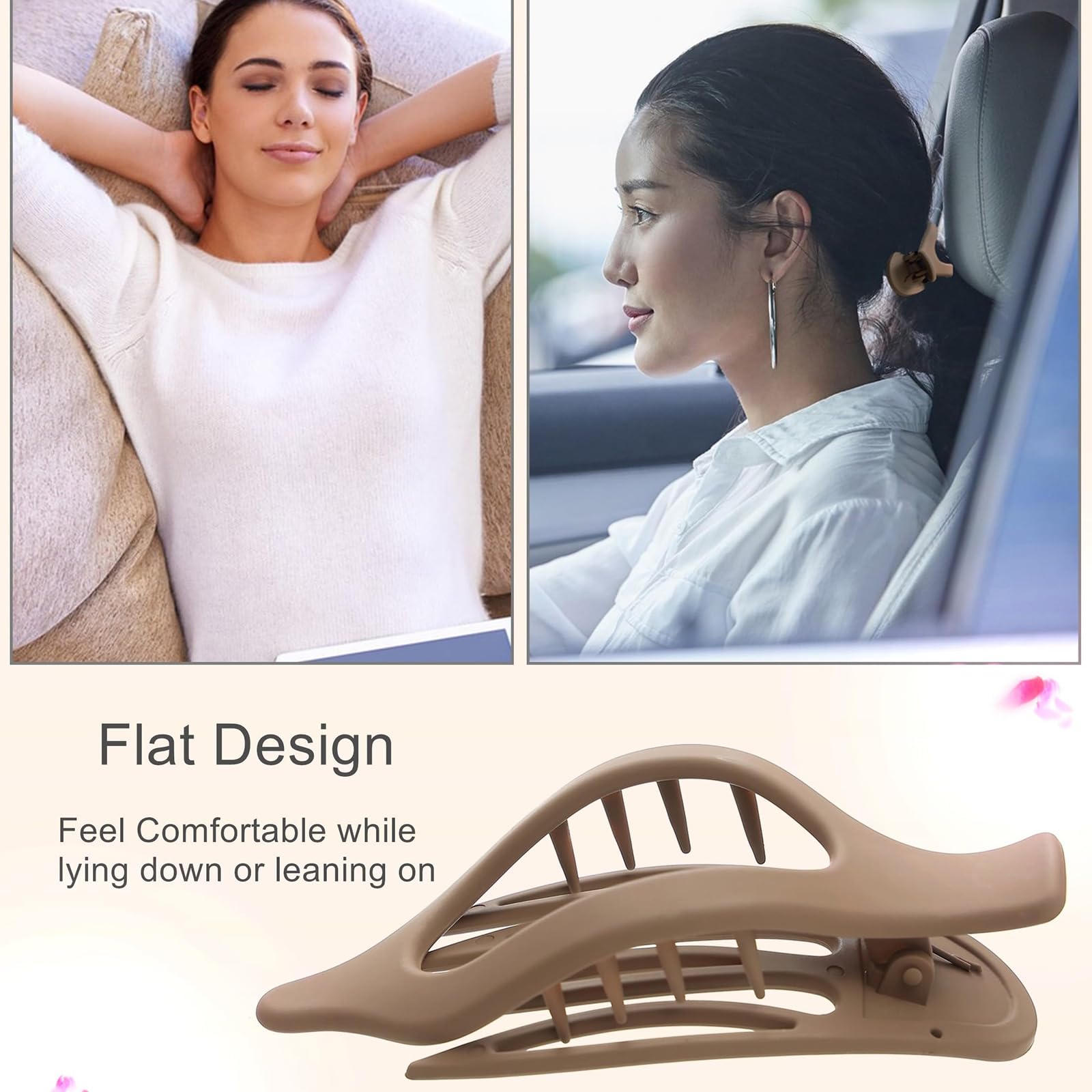 Flat Claw Clip,4 PCS Hair Clips for Thick Hair Matte Large Hair Duck Billed Claw Clip Hair Barrettes for Women and Girls - Image 4