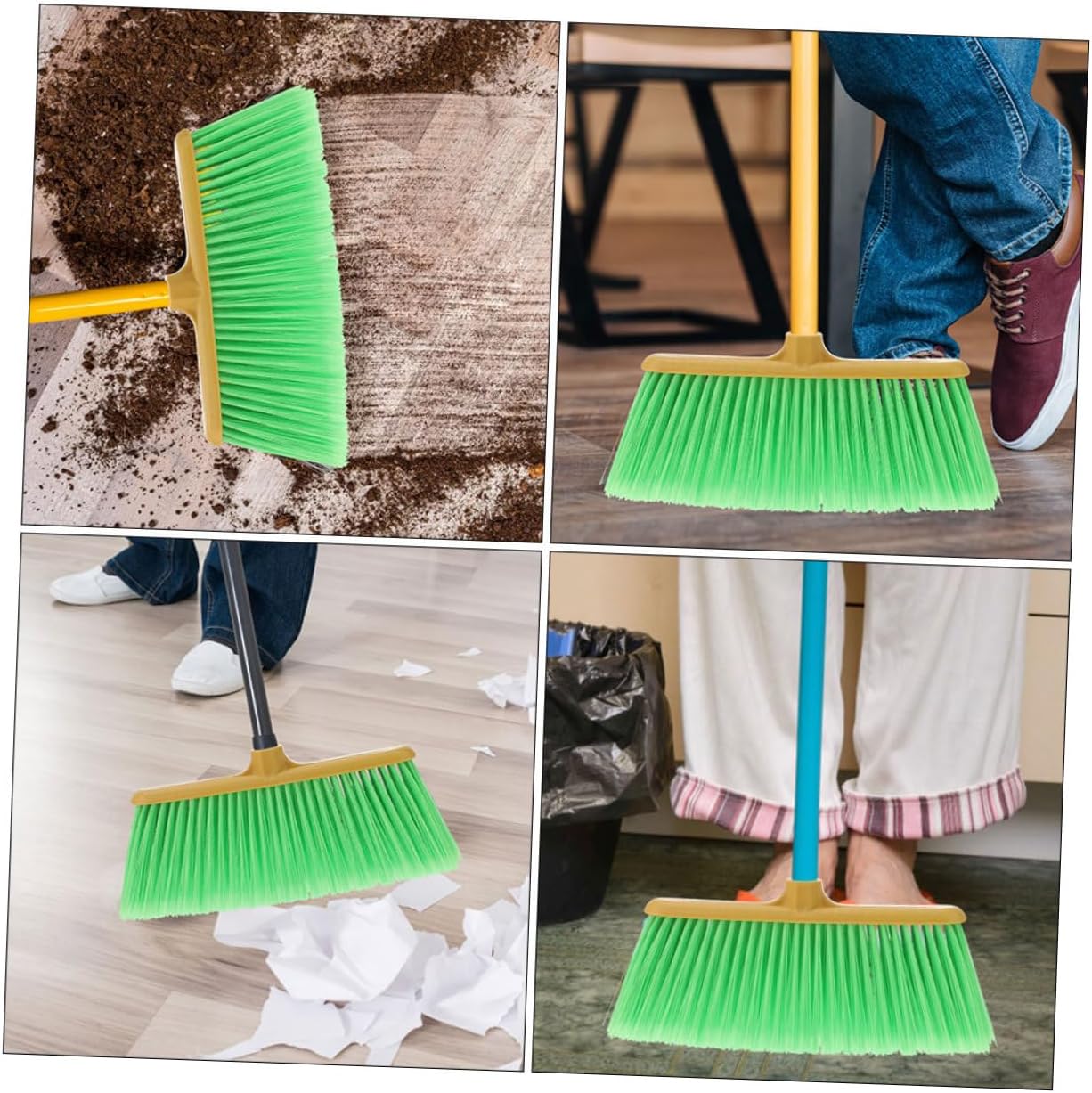 2pcs Plastic Broom Head Wide Replacement Sweeper Head for Indoor Outdoor Cleaning