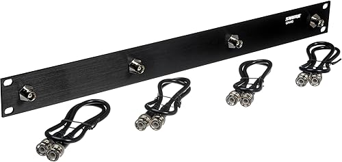 Shure Kit de antena de montaje frontal UA440 con cuatro cables coaxiales BNC-BNC de 2 pies y 4 adaptadores de mamparo (requiere espacio completo en