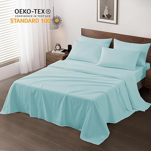 Miniatura 2 de Maple&Stone Paquete de 6 sábanas encimeras tamaño individual, suave y transpirable de alta calidad, tela de microfibra cepillada, no se encoge y no