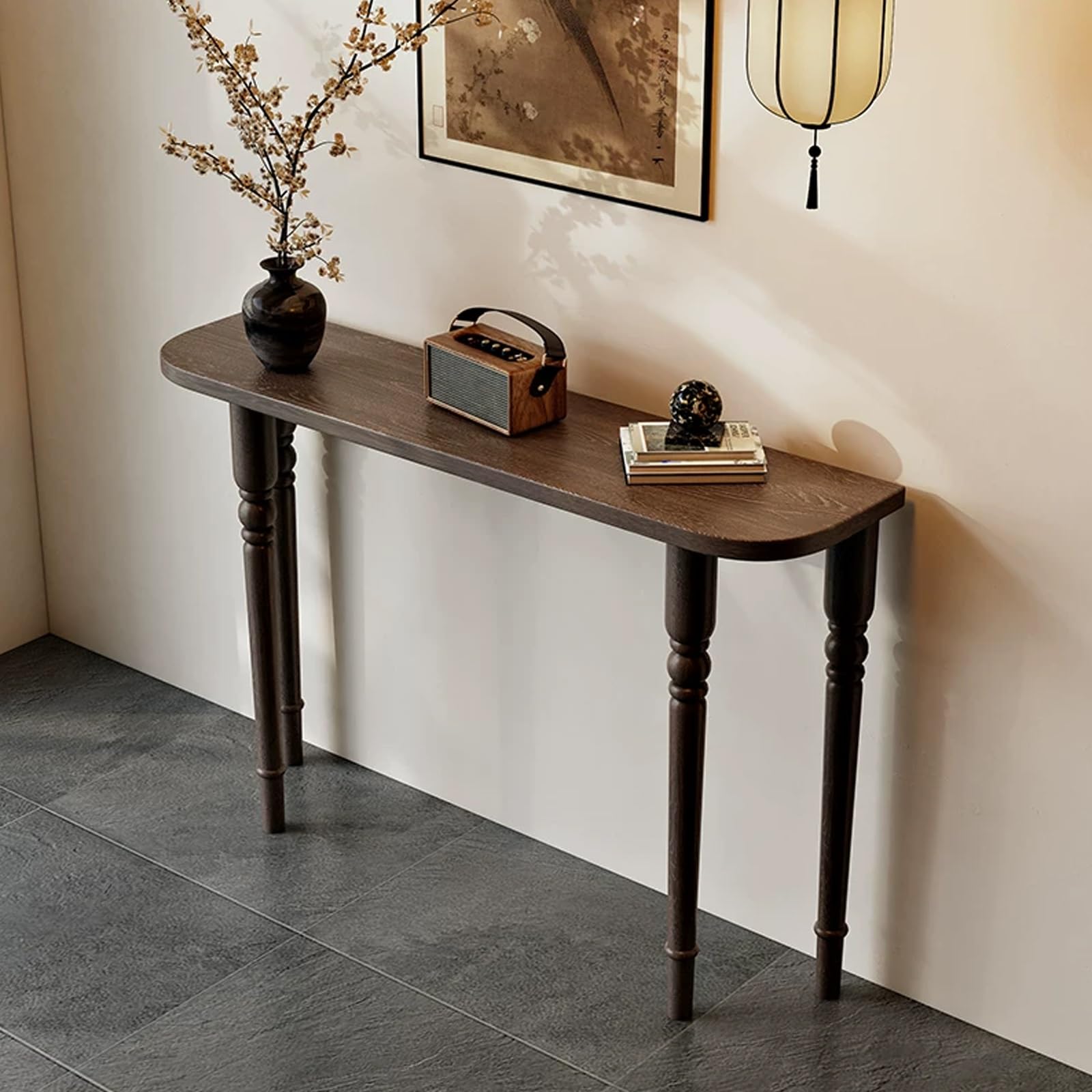 Mesa consola de madera para entrada estrecha y sala de estar 1