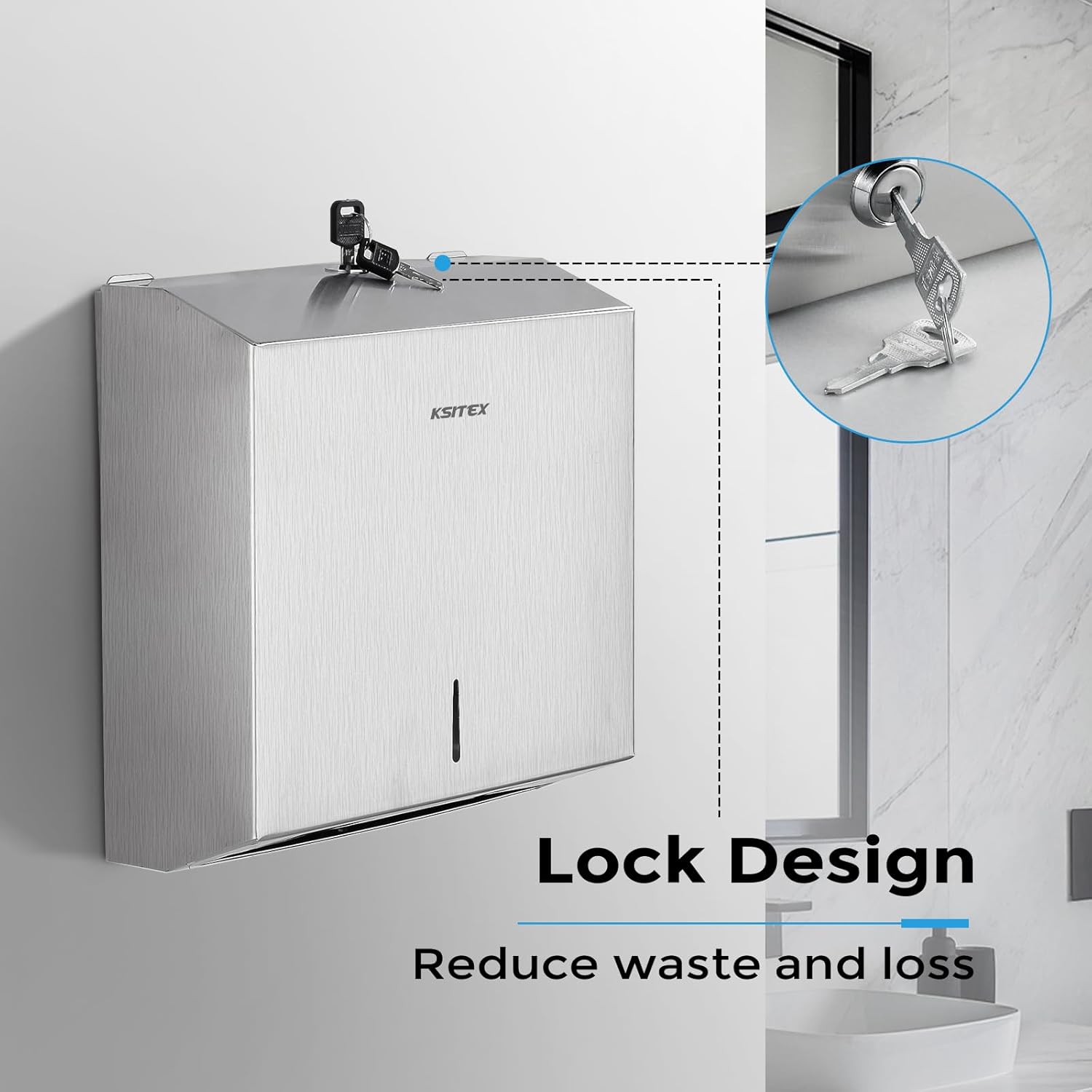 PaperTowel Dispenser Holder Wall Mount, Stainless Steel Paper Towel Holder, Multifold C Fold Trifold Paper Towel Dispenser, Toilet Paper Napkin Holder, Hand Towel Dispenser for Commercial Bathroom