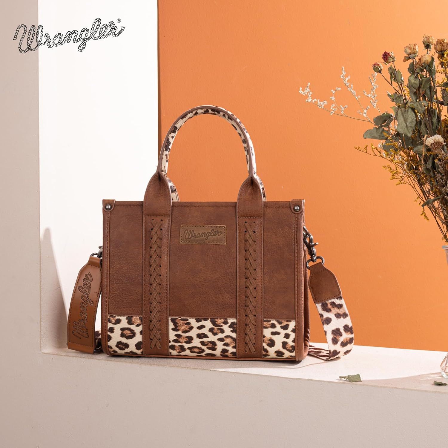Montana West × Wrangler Tote Bag for Women Western Cow Print Purse Designer Top Handle Handbags - Image 3