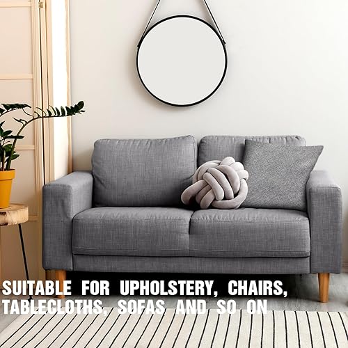 Miniatura 5 de Tela de tapicería de 3.3 yardas x 57 pulgadas, material de lino sintético, tela de costura de poliéster para tapicería, silla, sofá, proyectos de