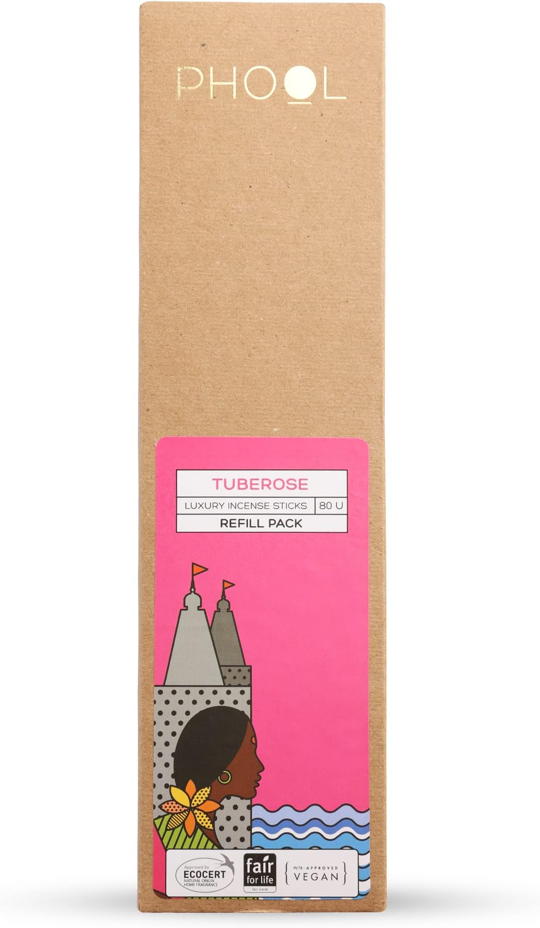 PHOOL LUXURY INCENSE Tuberose Incense Sticks|Pack of 80 Rajniganda Agarbatti|Special Navratri & Gudi Padwa Pack|Incense for Calming Mind & Body|Charcoal Free |100% Organic (200 GMS)|Tuberose Agarbatti