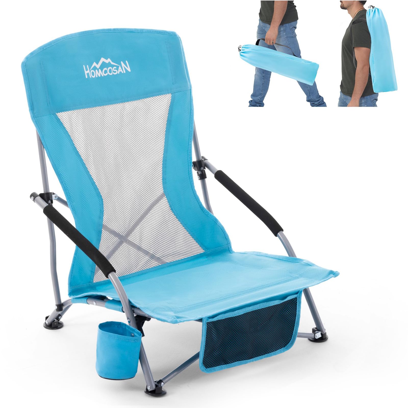 KingCamp Low Beach Chair Folding Portable Lightweight Backpack Chair