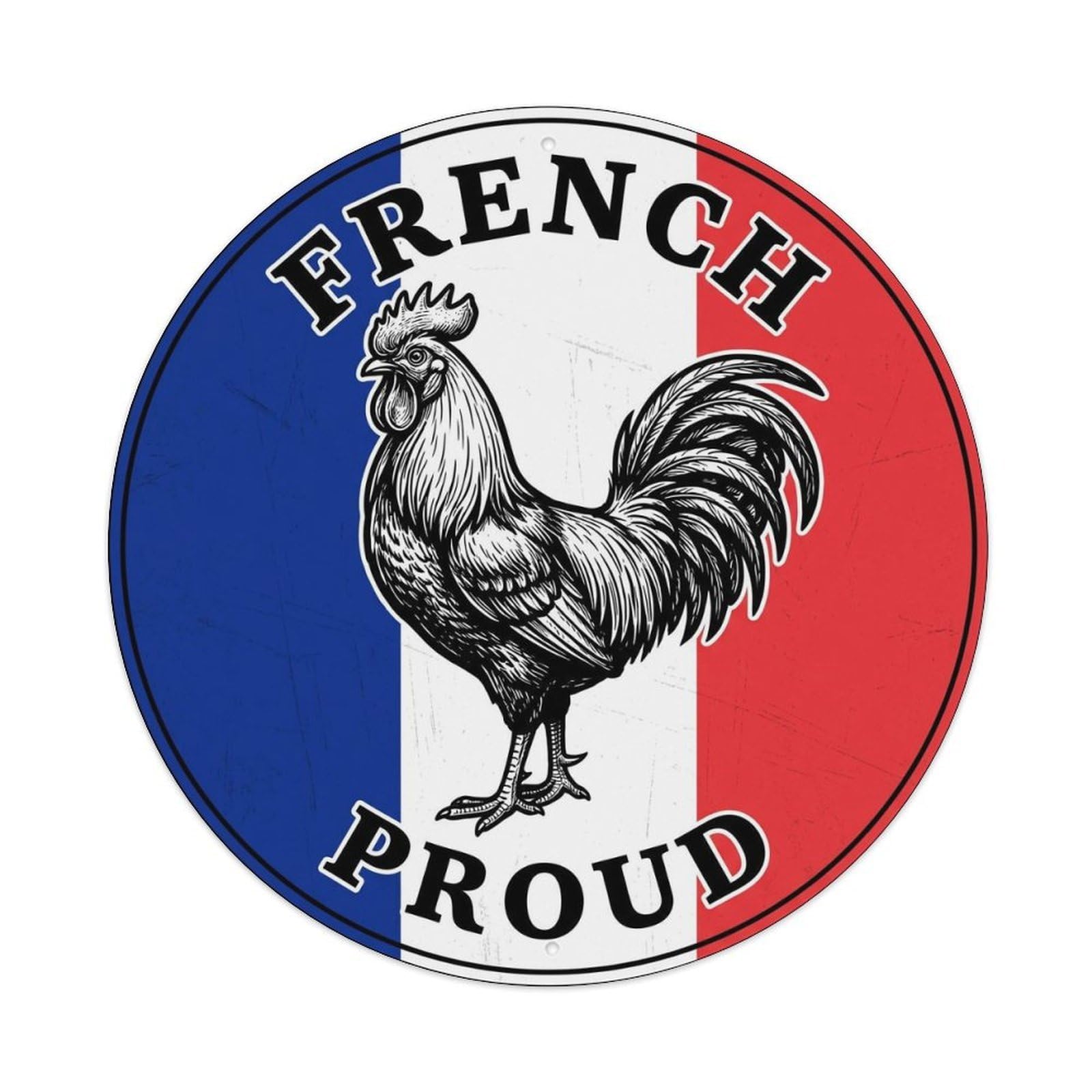 Olhnbad Style French Proud Hen Farm Animal National Emblem Metal Tin Sign