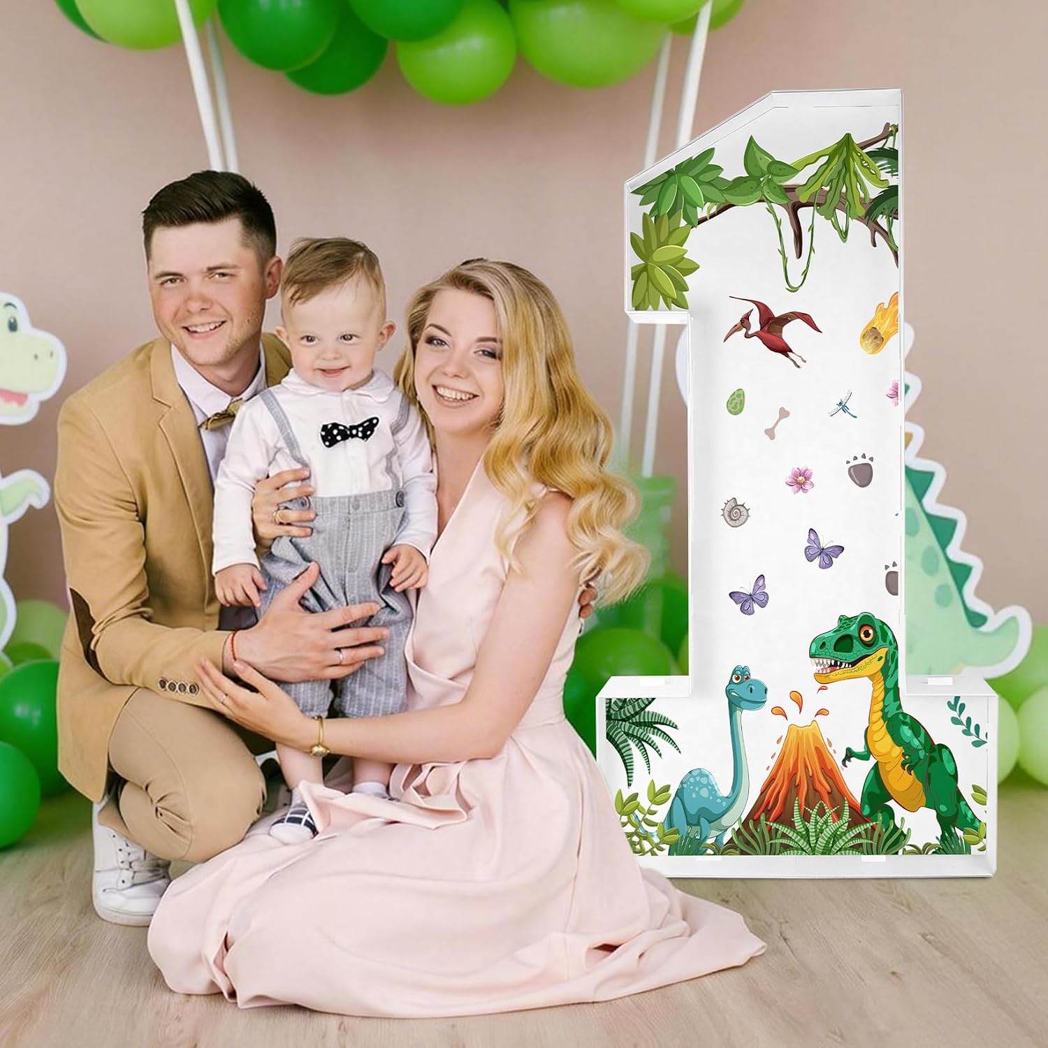 4ft Large Marquee Numbers One a Saurus Birthday Decorations,1 Year Old 1st Birthday Decorations Boy Dinosaur Themed Party Supplies,Cardboard Number 1 for First Birthdays Party Decoration