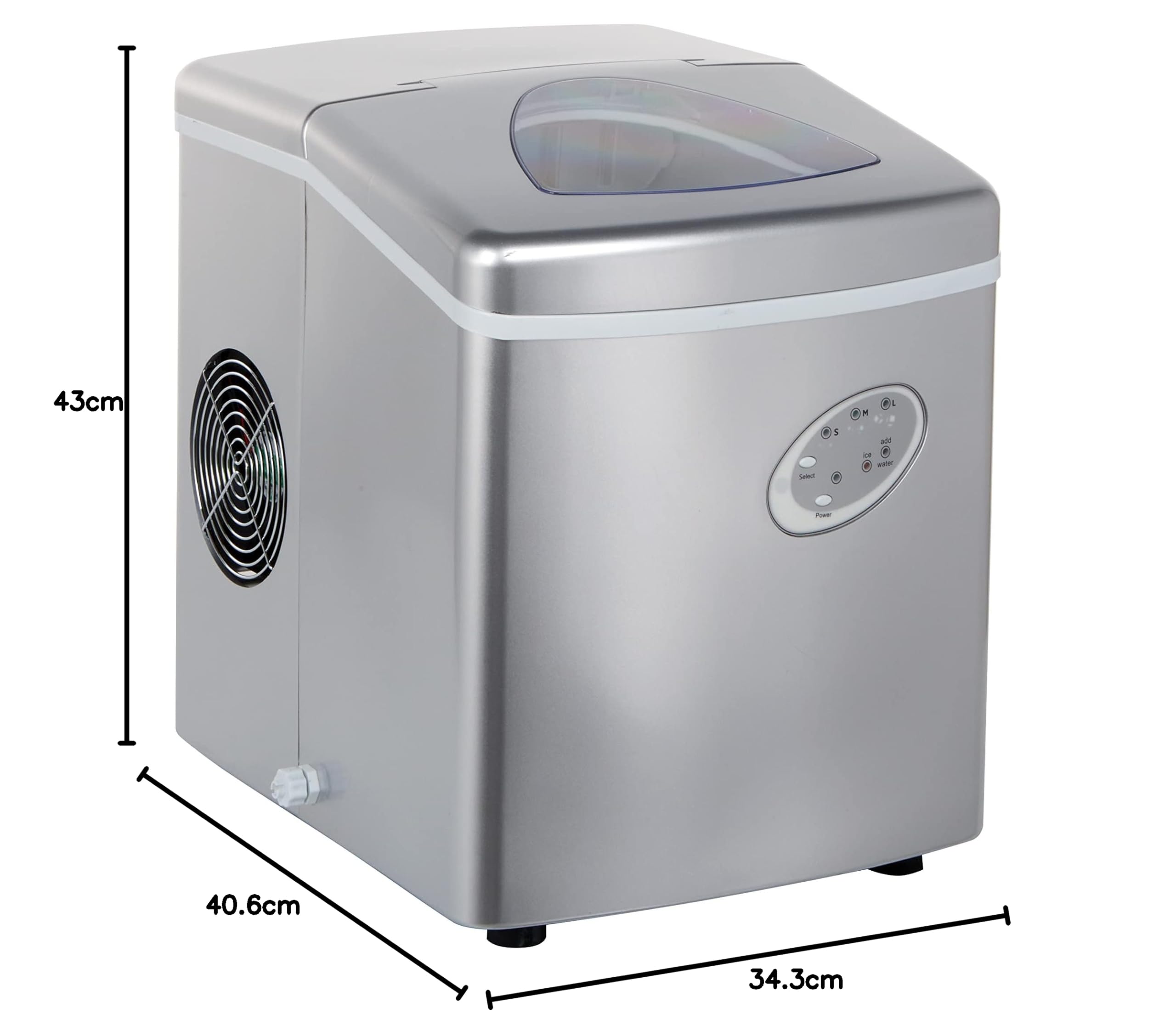 GastroHero Eiswürfelbereiter ECO 15 kg/24h Hohlkegel Eisbereiter 3 Größen Wassertank 3,2 L kompakt Bar Restaurant