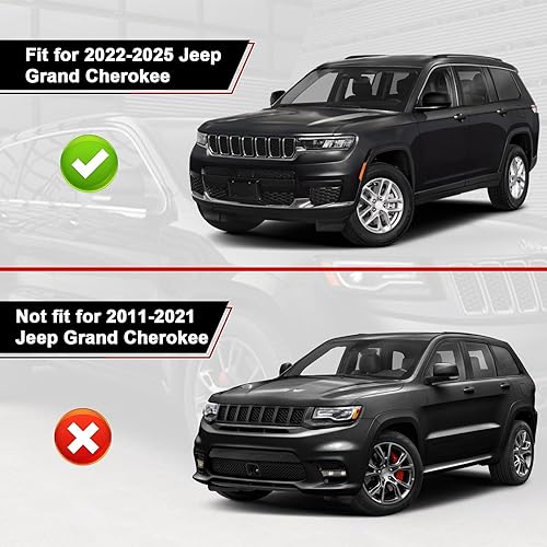 Miniatura 10 de Funda de repuesto directa negra brillante para Jeep Grand Cherokee 2011-2022 y Dodge Durango 2011-2025, estilo de reemplazo directo, no estilo