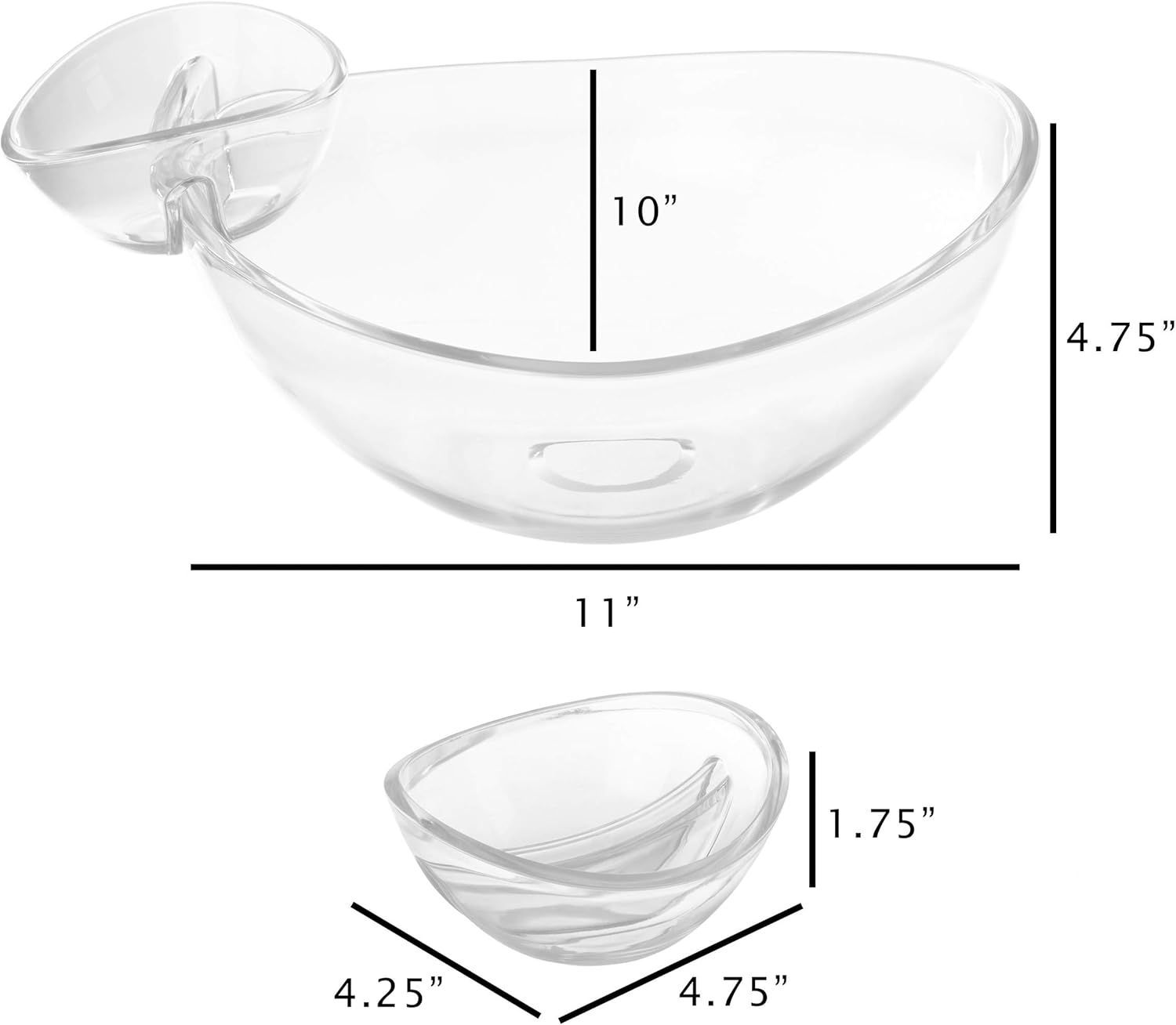  | Chip and Dip Bowls-3 PC Appetizer Snack Serving Dishes-Indoor Outdoor Servingware for Chips, Salsa, Fruit, Veggies, Dips and More by Classic Cuisine: Chip & Dip Sets
