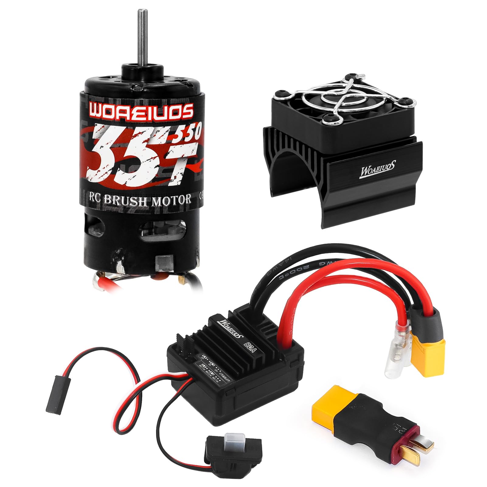 550 35T Motore Spazzolato & ESC & Dissipatore 1/10 RC Camion Auto Redcat Axial HPI