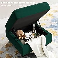 Vista 7 de Belffin Sofá cama modular de terciopelo con otomanas, reversible, moderno, con asientos de almacenamiento, color verde