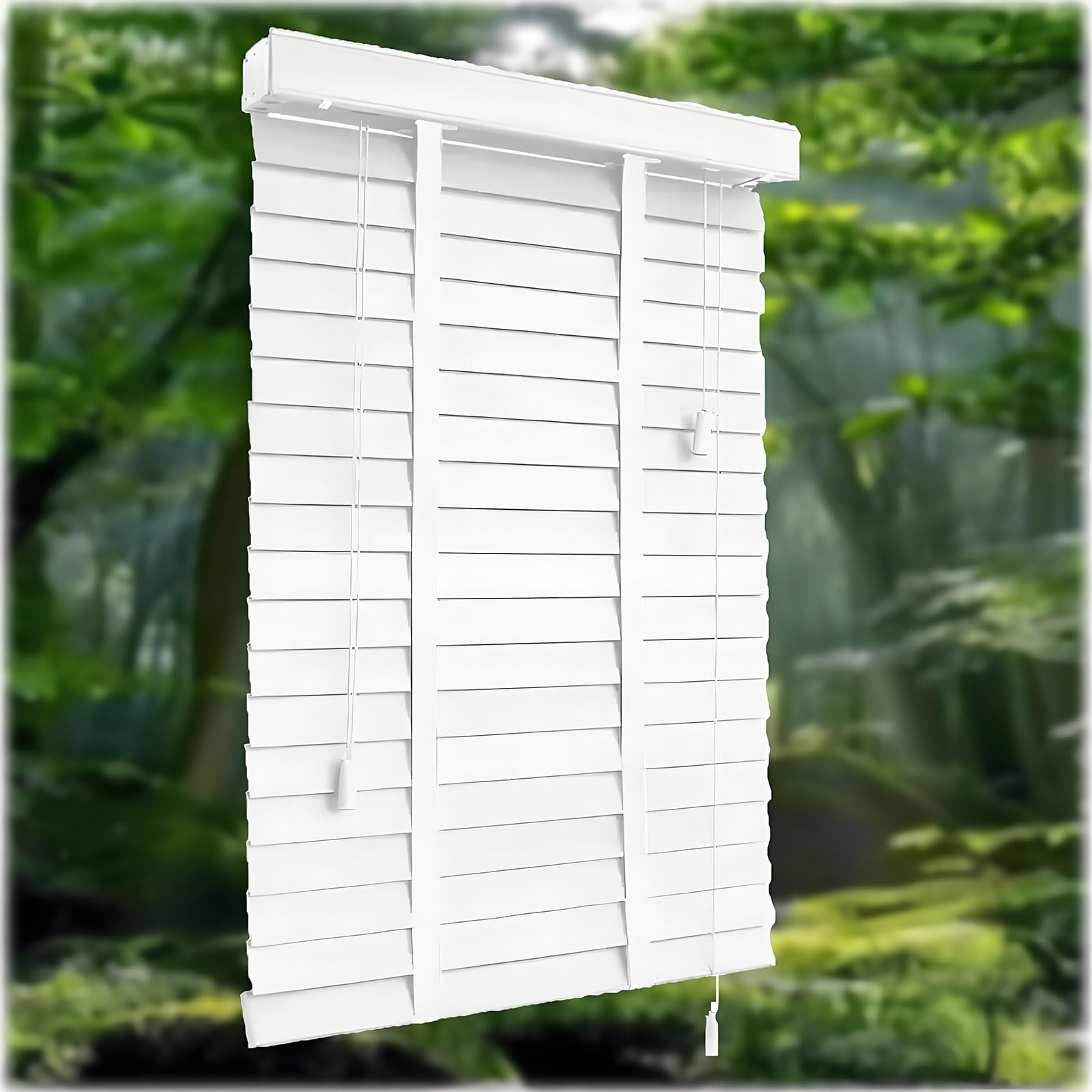 2 inch Cordless Solid Wood Blinds for Home Wide 14" 16" 18" 20" 22" 34" 46" 48" 50" 52" 54" 66" 78" 80" Faux Wood Window Privacy Shades Venetian