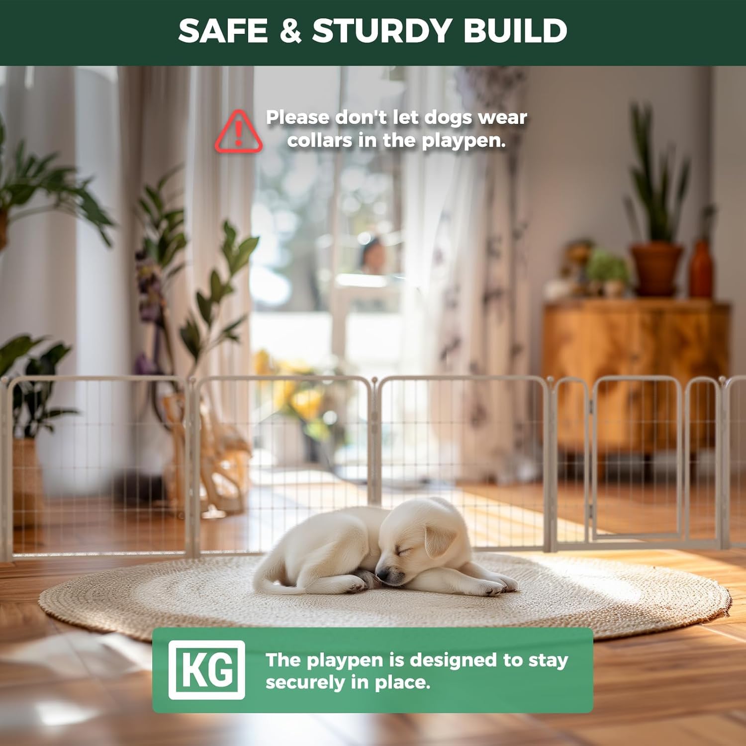 FXW Homeplus Unleashed Indoor Dog Playpen - Stress-Free and Safe Play, Heavy Duty 24 Inch 6 Panels Dog Pen for Puppy and Small Dogs, White│Patented