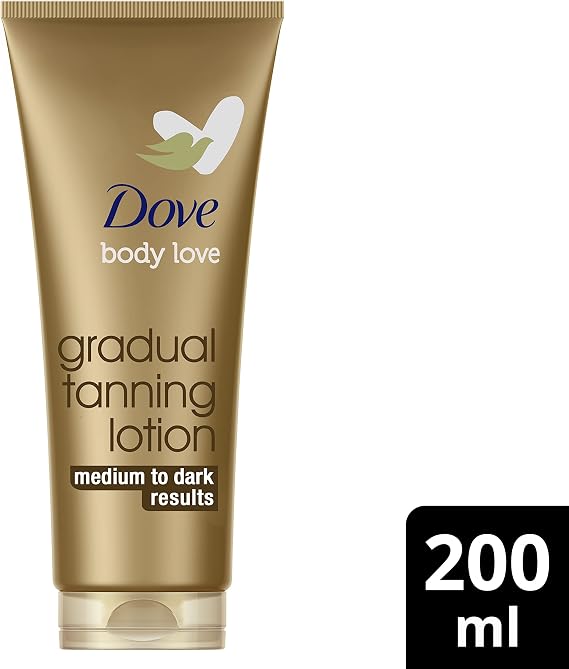 Dove Summer Revived Medium to Dark Gradual Tanning Lotion For a Sun-Kissed Glow Self Tan Body Lotion Tanning Lotion For All Skin Types, 200 ml (Pack of 1)