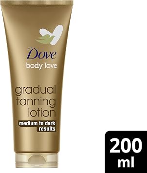 Dove Summer Revived Medium to Dark Gradual Tanning Lotion For a Sun-Kissed Glow Self Tan Body Lotion Tanning Lotion For All Skin Types, 200 ml (Pack of 1)