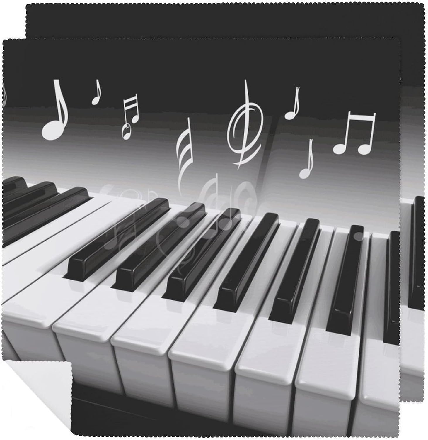 Piano Music Symbol Kitchen Cloth Napkins 18x18 Inches Reusable Washable Cocktail Napkins Decorative Spring Dinner Napkin Table Napkin Cloth Set for Wedding Party Farmhouse 2 PCS