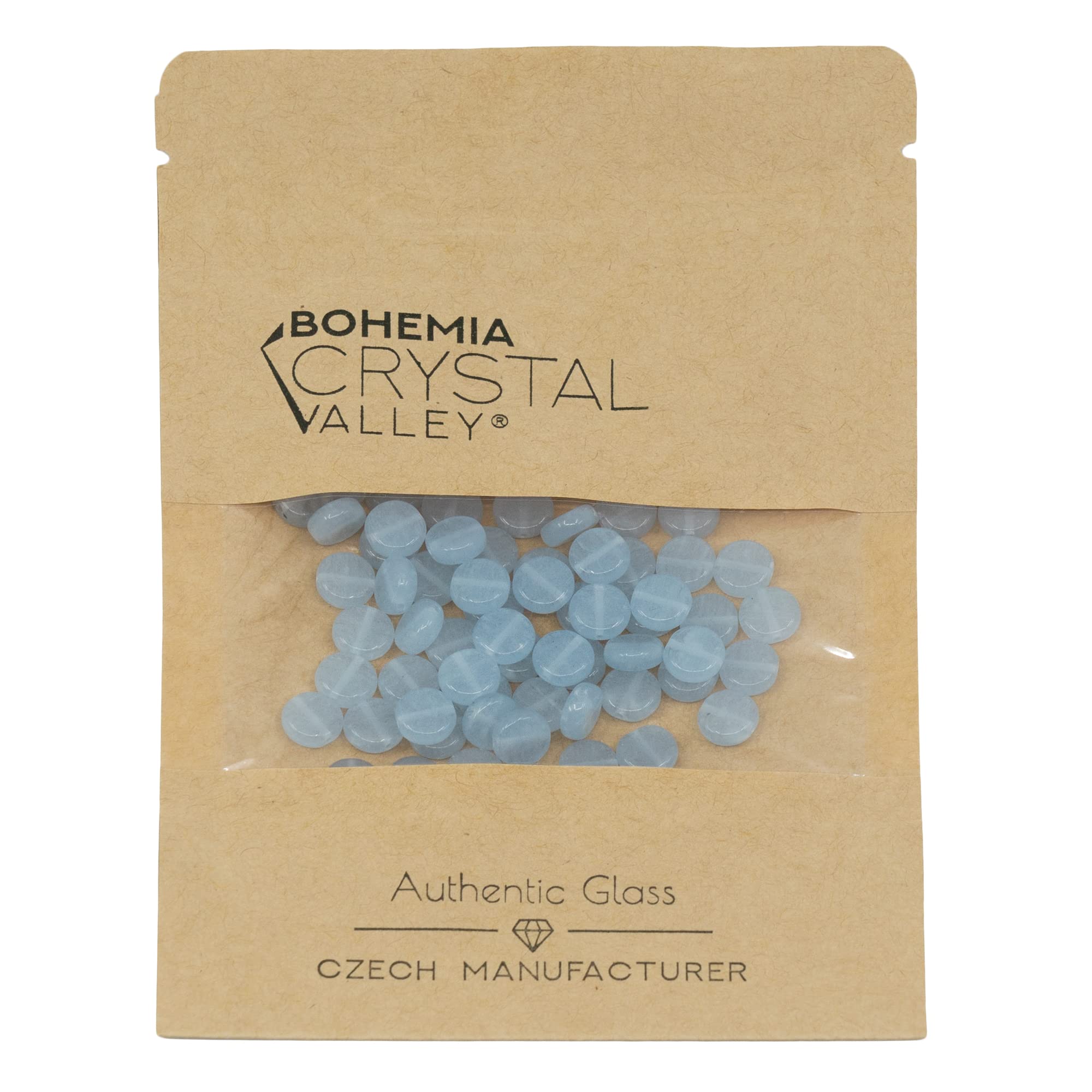 Glasperlen-Set – Flache Runde Münzperlen, 8 Mm, Glow In The Dark | 70+ Stück, Tschechisches Glas