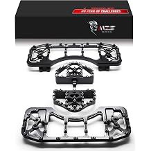 MZS Motorcycle Floorboards Passenger Driver Footboards Wide Foot Pegs Board Pedal Stretched Black Compatible with Dyna FLD/Electra Road Street Glide/Softail/Road King/Trike/Ultra Limited