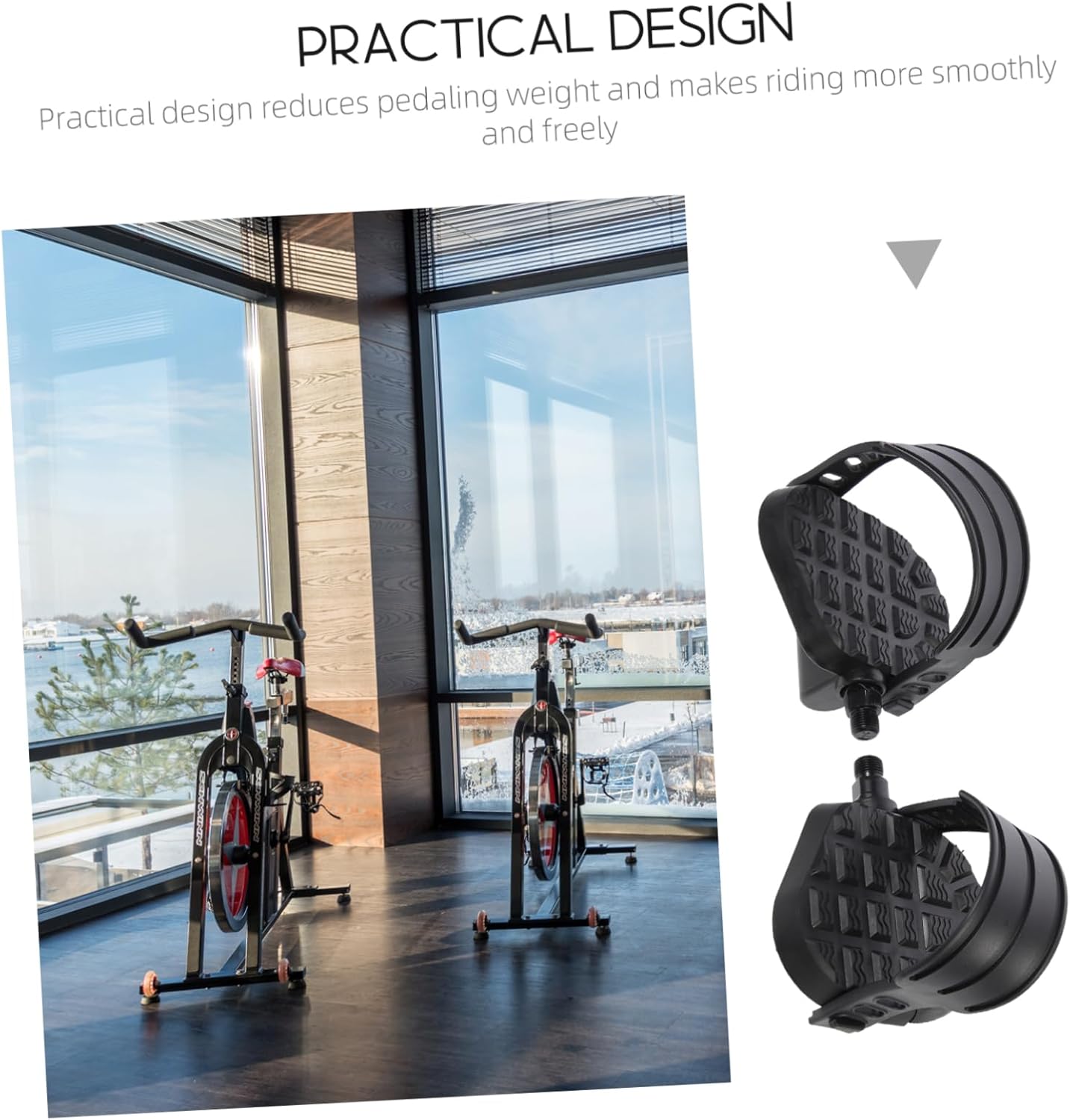 Gym Bike Pedal Set Sturdy Indoor Cycling Pedals for Fitness Compatible Stationary Exercise Bikes 1 Pair for Home Workouts